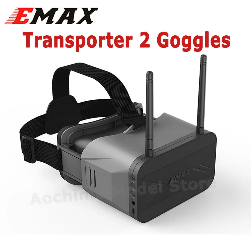 Emax Transporter 2 Goggles With Dual Antennas 5.8Ghz 4.3 Inches FPV Glasses Tinyhawk Goggle Glasses for RC FPV Racing Drone