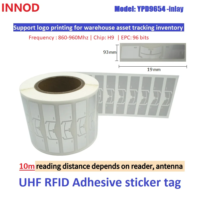 1-10m long range rfid passive paper tags IEC 18000-6 c U9 chip rfid label tag read/write 860-960 MHz uhf rfid adhesive tag