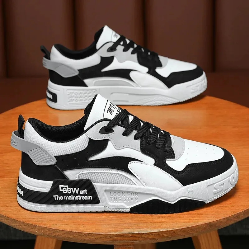 

New Autumn Men's Sneakers Men's Comfortable Platform Shoes 2023 Trend Lace-up Vulcanized Shoes White Casual Sneakers Zapatillas