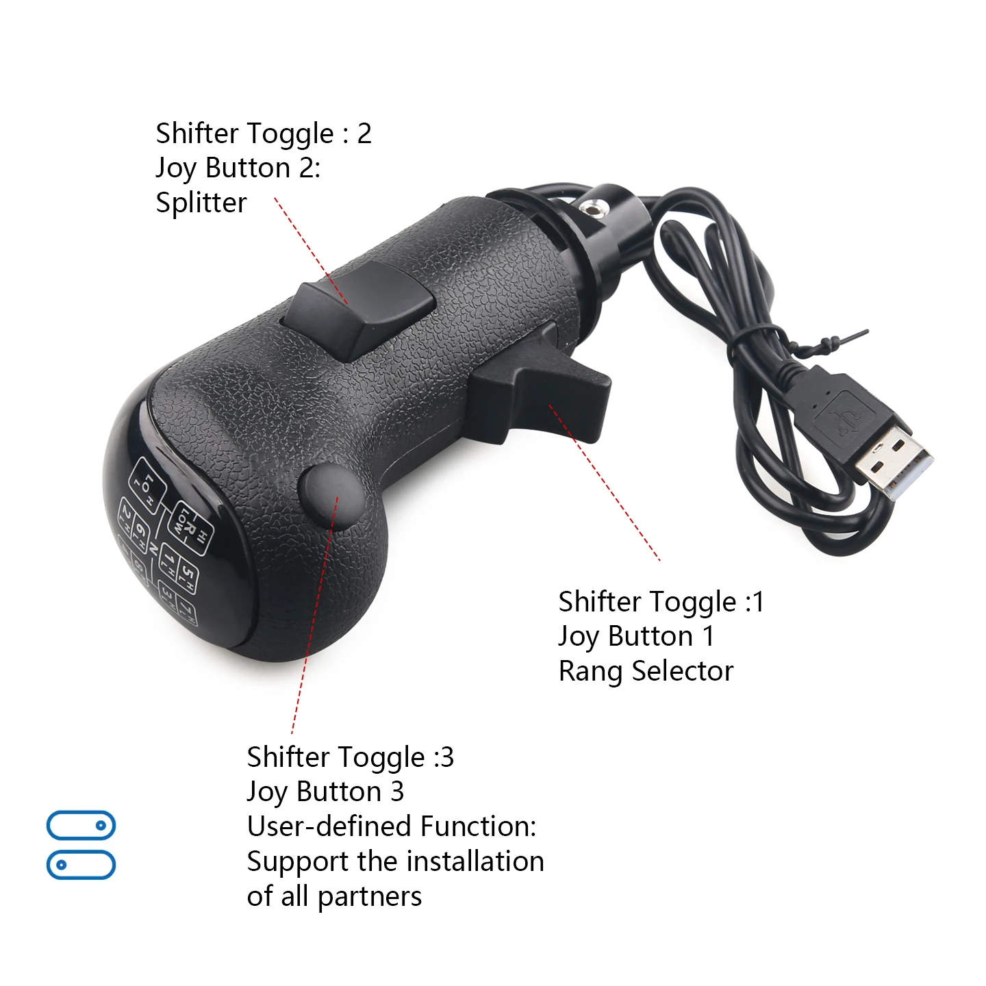 محول محاكاة شاحنة USB، مقبض ناقل الحركة لـ ATS ETS2 PC Racing Sim Shifter لـ Logitech G923 G29 G27 G25 Thrustmaster TH8A #5