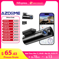 AZDOME 4K Dash Cam M300S Front and Rear 5GHz WiFi GPS Car Camera Mini Dashcam for Cars 24H Parking Mode Night Vision WDR 170°FOV