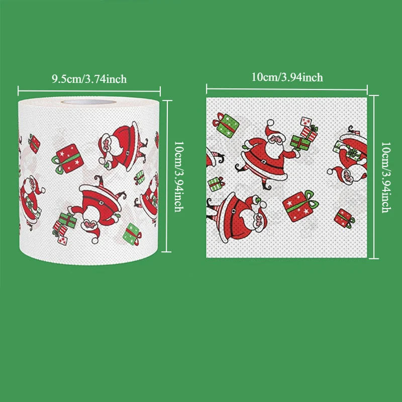 Weihnachts-Cartoon-Toilettenpapier – Toilettenpapier mit Schneemann- und Weihnachtsbaummustern, geeignet für Heim- und Partydekorationen.