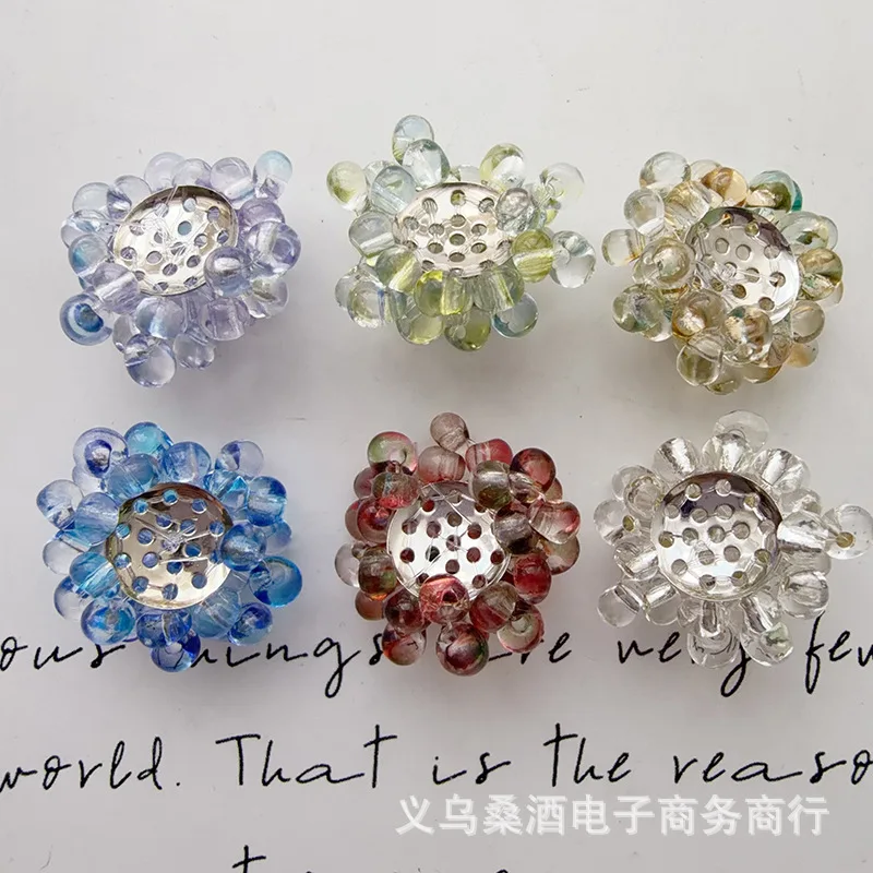Premium Clear Droplet Flower Cluster Shoe Clips for Crocs Transparent Jelly Shoes Non Slip Sturdy Cute Versatile