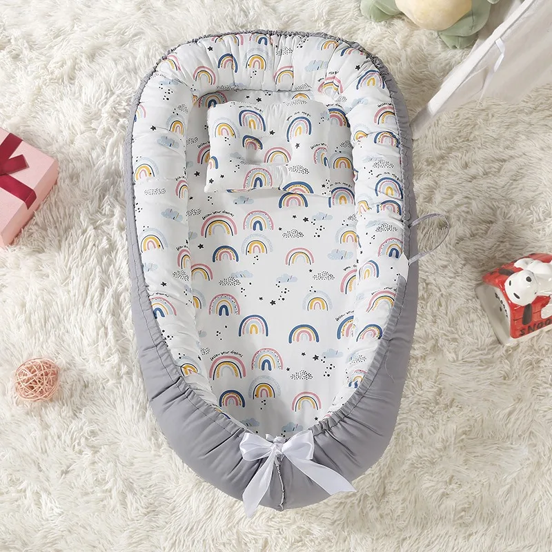 Tempat tidur bayi lembut, sarang tidur bersama, tempat tidur, sofa bayi untuk anak laki-laki perempuan, Bumper bayi mandi