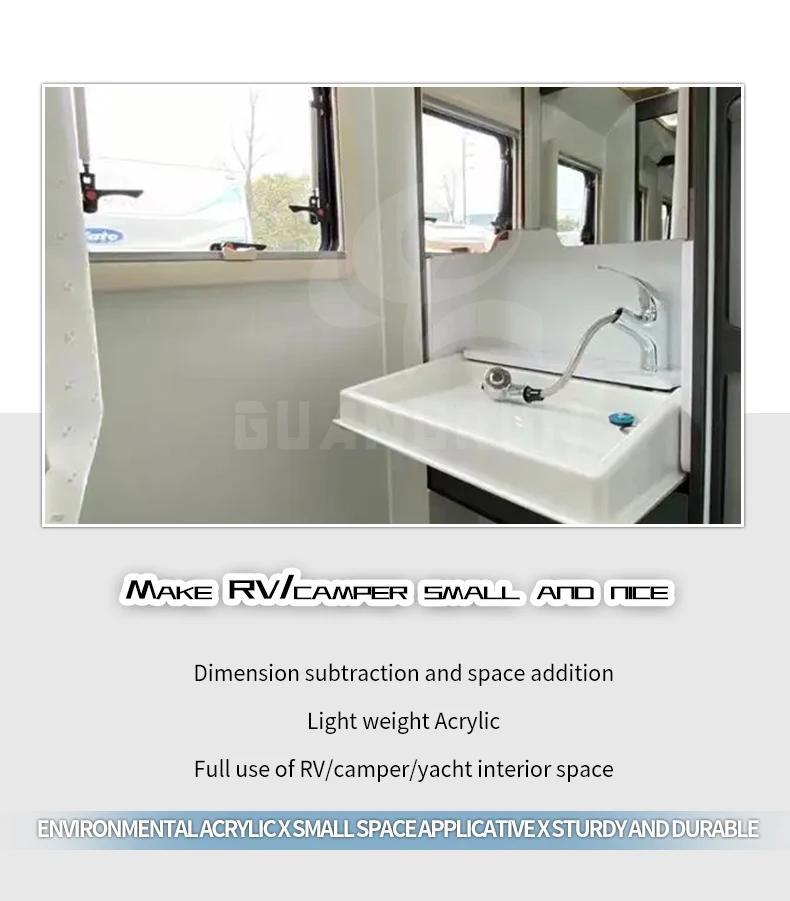 ABS Folding Sink Mirrors Wall Mounted For RV Interior For Caravan Campervan Boat Yacht Cabin Apartment Tiny House