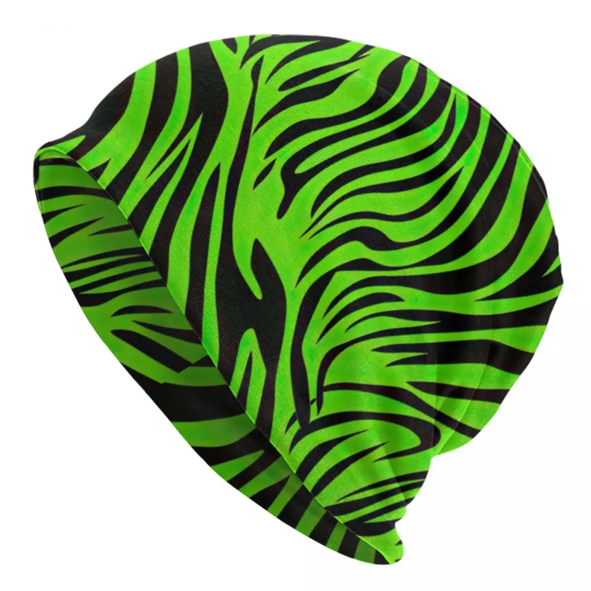 Line Green Zebra Beanie Hats Stripe Print Bonnet Hats Unisex Adult Hip Hop Hippie Knit Hat Autumn Winter Design Head Wrap Caps