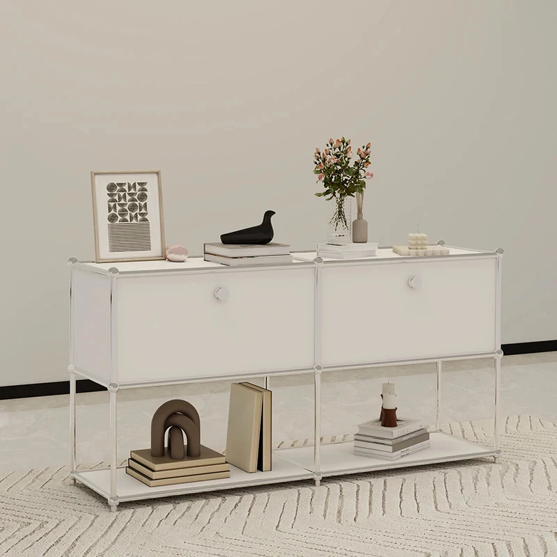 

Современный шкаф на заказ с модулем из нержавеющей стали, прикроватная тумба-витрина в скандинавском стиле для дома