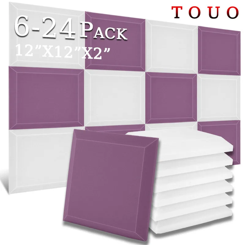 

TOUO Acoustic Foam 6/12/24 Pcs Ceiling Sound Absorbing Material Home Studio Acoustic Treatment High Density Wall Soundproofing