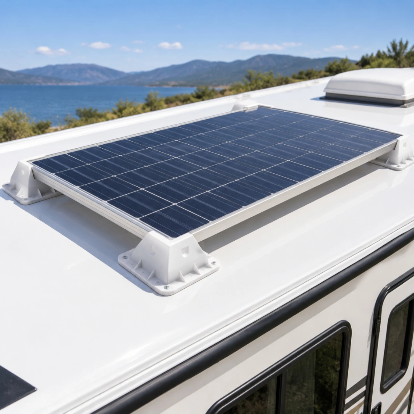 4 Pieces ABS Solar-Panel Mounting Bracket Weather Resistant Angled Solar Panel Bracket with Reinforcing Ribs Reinforced Rigid