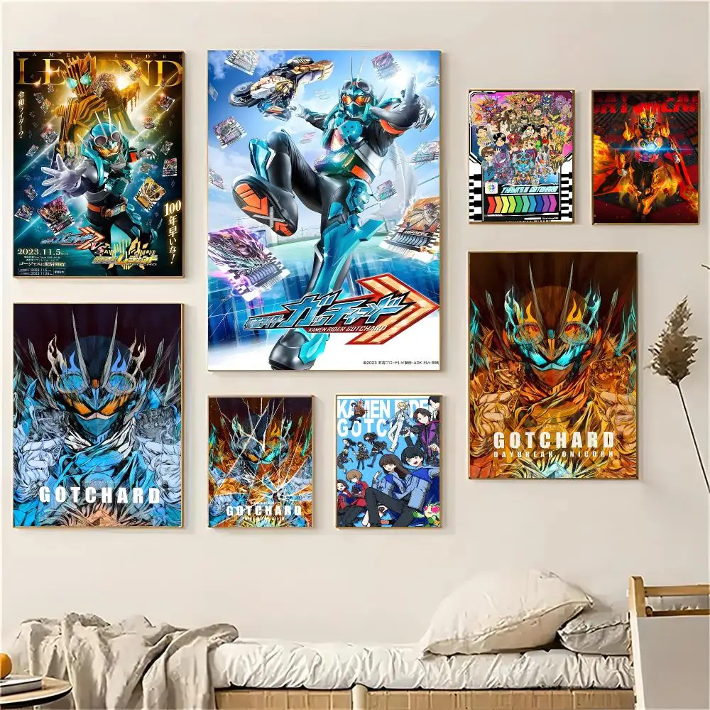 Kamen Rider Gotchard Second Poster Self-adhesive Living Room Bedroom Party Bar Decor Moisture-proof Fade-resistant HD