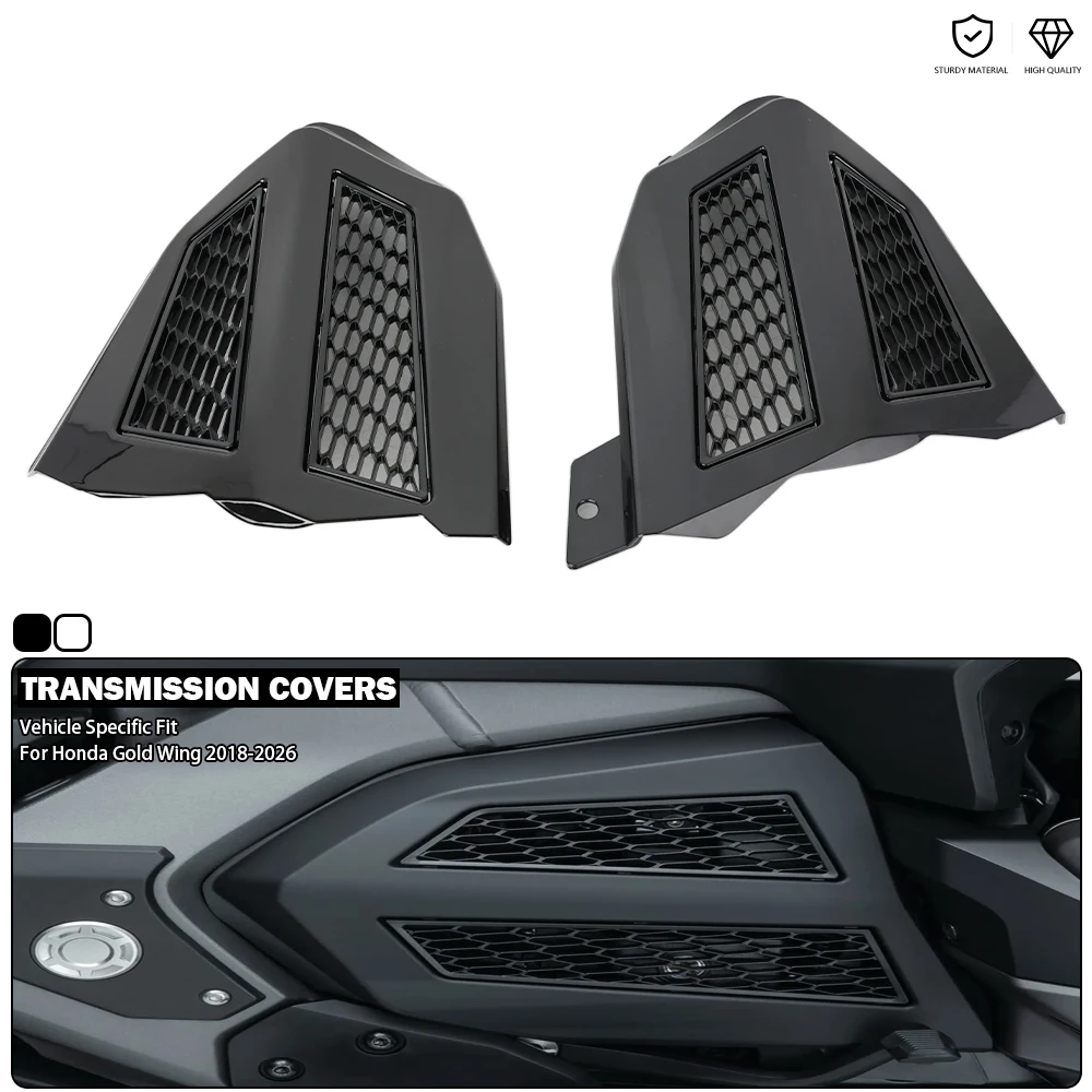 Left/Right Engine Transmission Covers Grills Trim Cover Black/Chrome For Honda Gold Wing 1800 Tour DCT GL1800 Goldwing 2018-2026