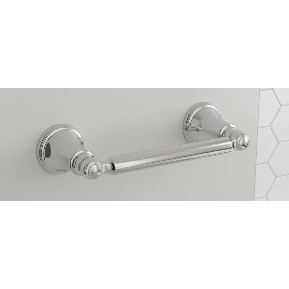 

Polished Chrome Toilet Paper Holder Pivoting Wall Mount Bathroom Storage Organizer Durable Zinc Construction