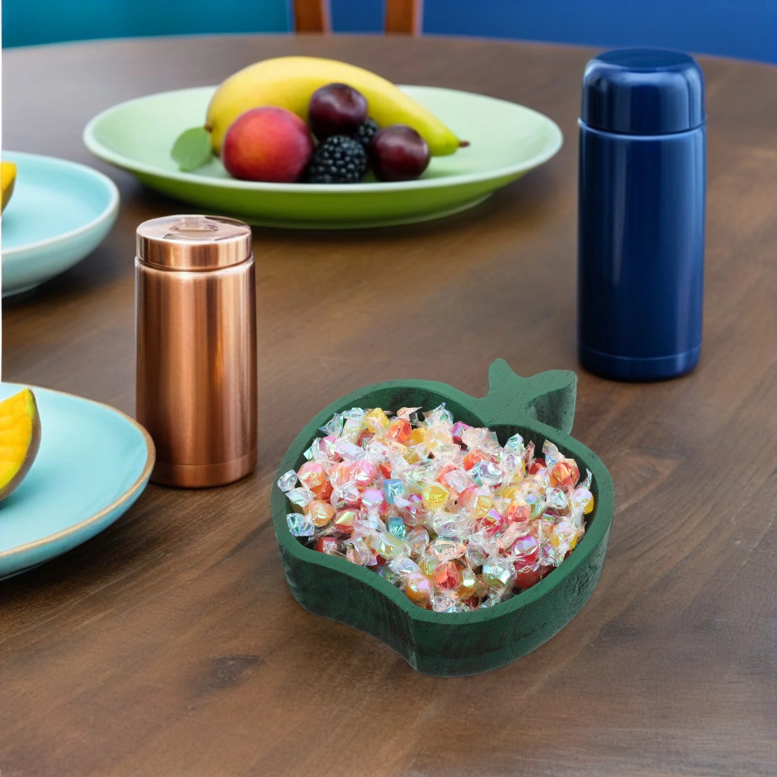 

Apple Shaped Apple Wood Snack Tray Rustic Wood Serving Plate for Nuts Fruits Appetizers Party Fruit Platter Wooden Fruit Tray