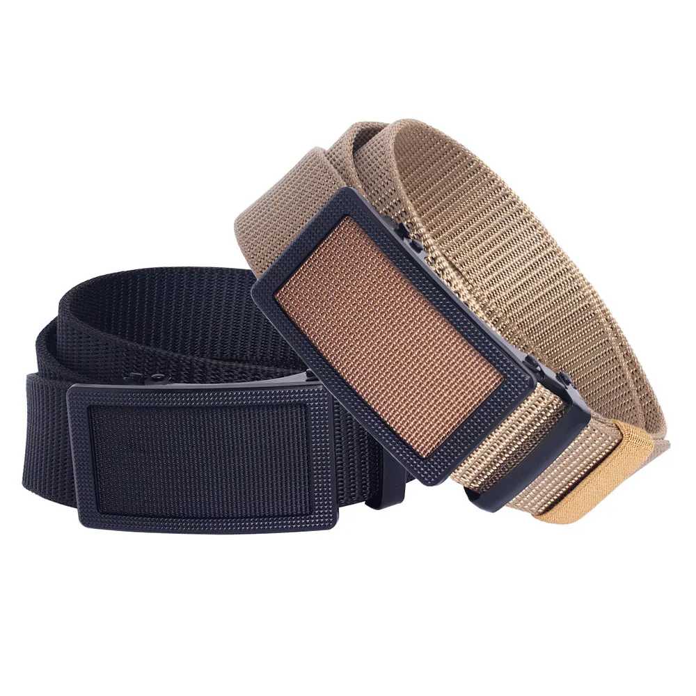 Men's Leather Belts Multiple Colors Automatic Buckle Belt Multi Function Tactical Outdoor Military Nylon Youth Belts for Men