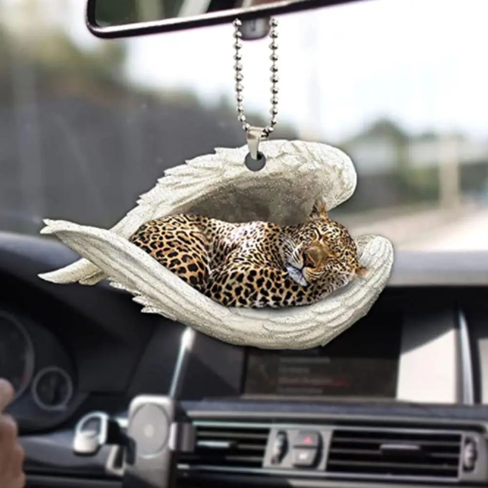 พวงกุญแจสุนัขเทวดานอนหลับน่ารักสำหรับรถยนต์/การตกแต่งบ้านของขวัญคริสต์มาสที่แขวนพวงกุญแจ