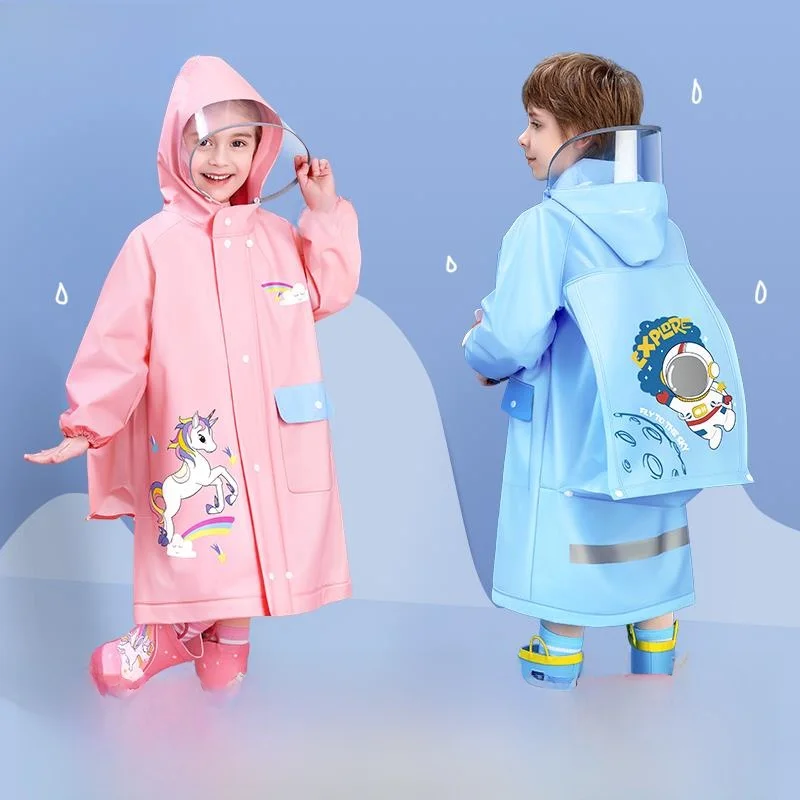 

Thiened Children's Raincoat Waterproof School orm for Boys And Girls Kindergarten Students Going to School Rain Poncho