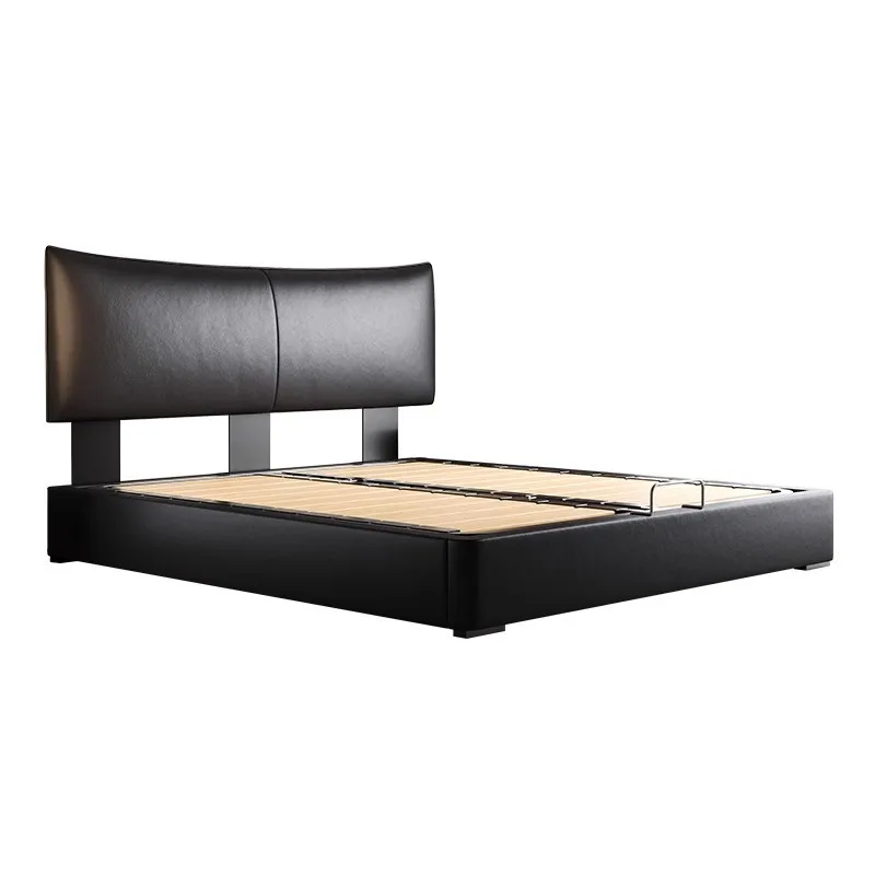 

Minimalist furniture leather bed home master bedroom storage double bed ultra-thin small apartment storage bed