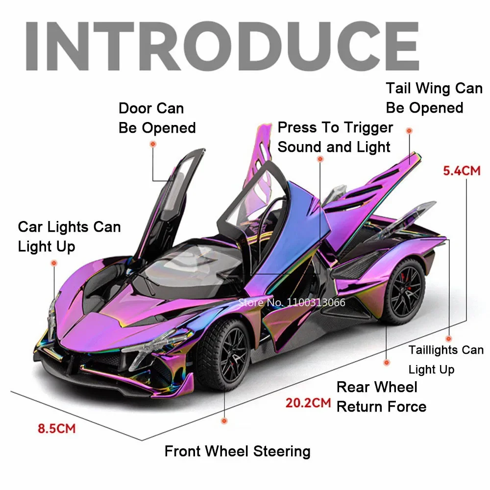 1:24 alliage Challenger SRT Hellcat Apollo EVO modèle jouet voitures de sport avec musique légère retirer voiture Miniature garçons ornements cadeaux