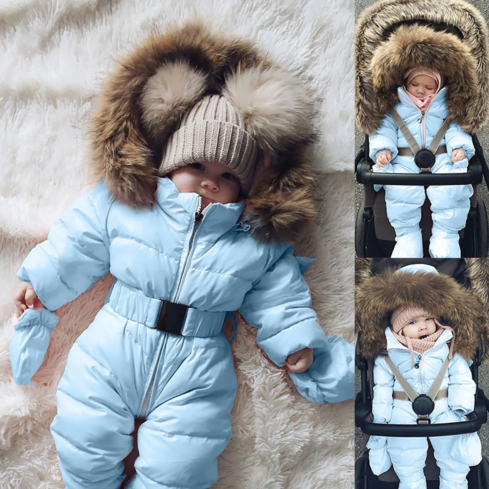 Jumpsuit Jacket Baby Coat Infant Baby Girls Warm Romper Snowsuit Romper Hooded Warm Outerwear Jacket Jumpsuit Coat Ski Clothes