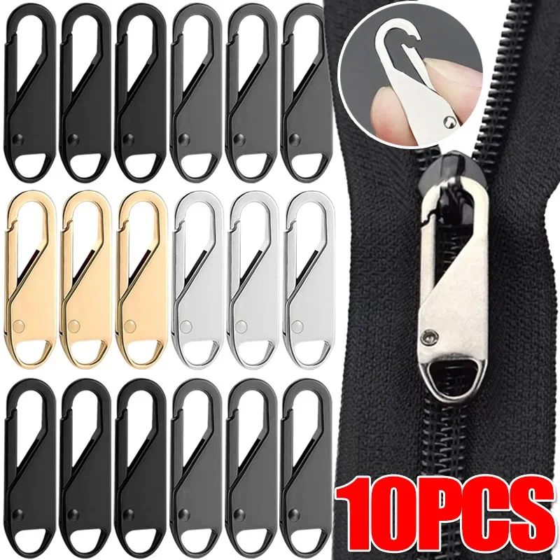 10/5PCS Replacement Zipper Puller Metal Zipper Head Repair Kits Luggage Backpack Clothes Wallet Zipper Slider DIY Sewing Craft