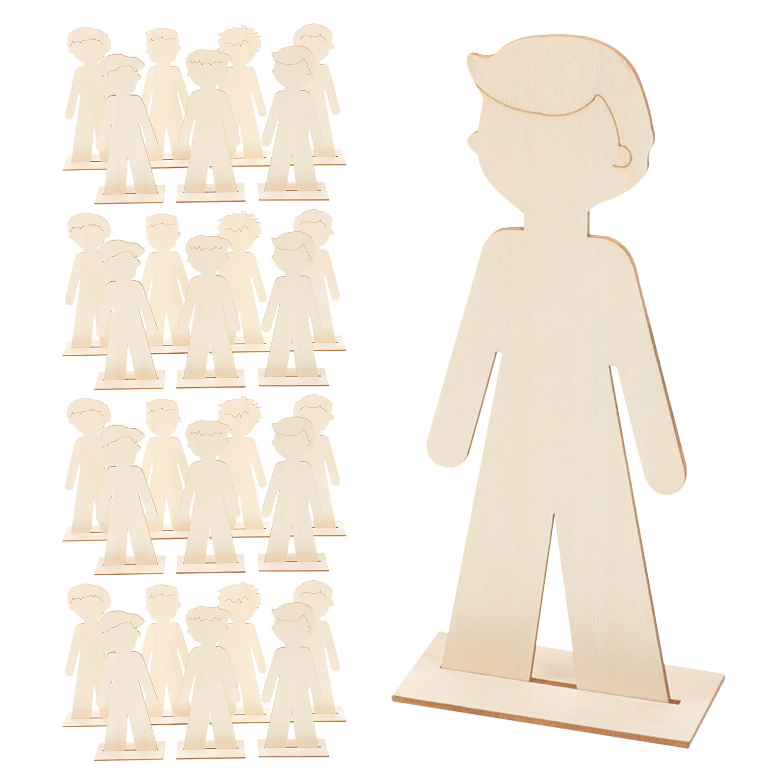 

40Pcs Wooden People Cutouts Unfinished Boy Shapes for Kids Room Crafts Holiday Ornament DIY Painting Wood People Shape Figures