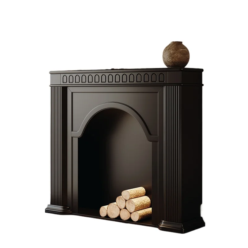 

Entrance cabinet, side cabinet, American retro solid wood, black decorative cabinet