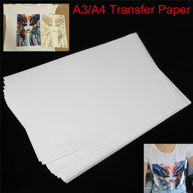 A3/A4 T-Shirt Printing On Thermal Transfer Paper Light Fabric Process Sticker Decoration Shiny Clothes T-shirt Stickers