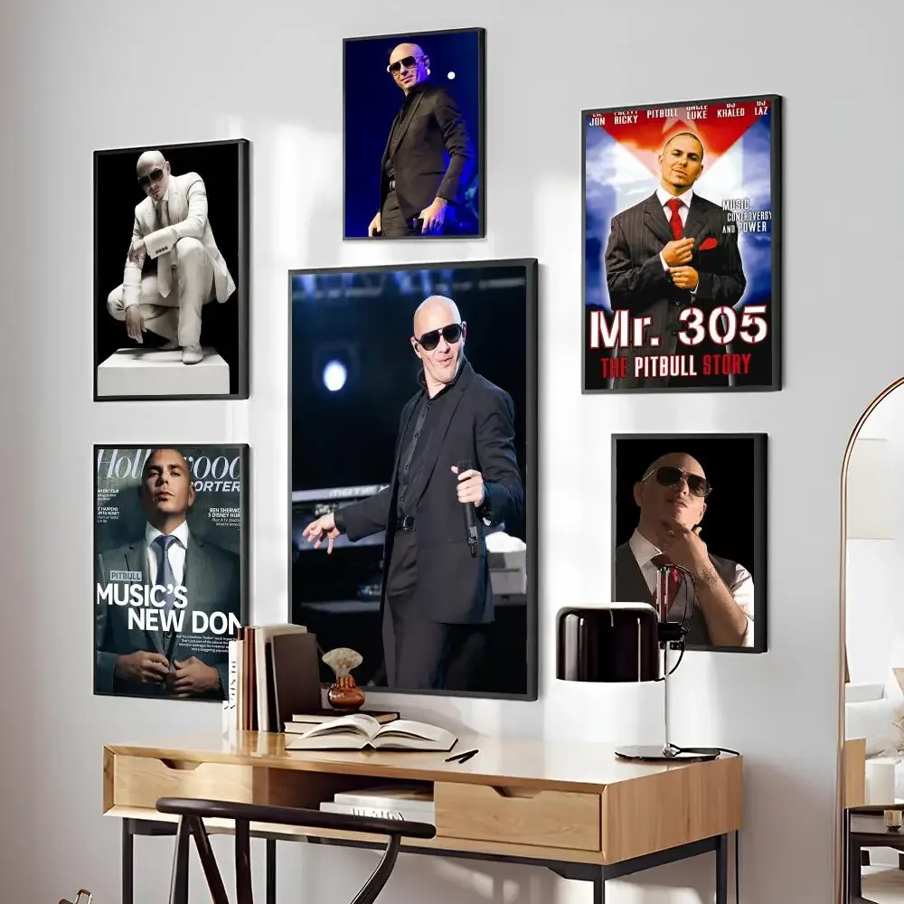 1pc Mr 305 Pitbull Worldwide Hippie Poster HD Posters Home Room Bar Cafe Decor Art Wall Painting Picture