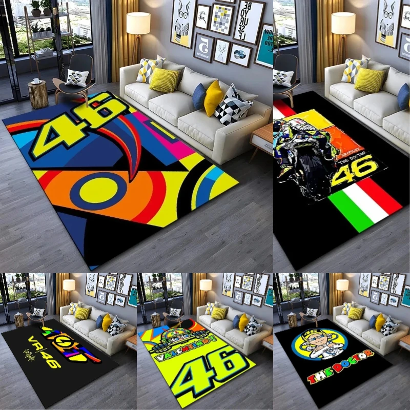 The Doctor Cartoon Head Yellow Carpet Mat Racing Theme Living Room Rug Number 46 Signature Home Decoration Rug Bedroom
