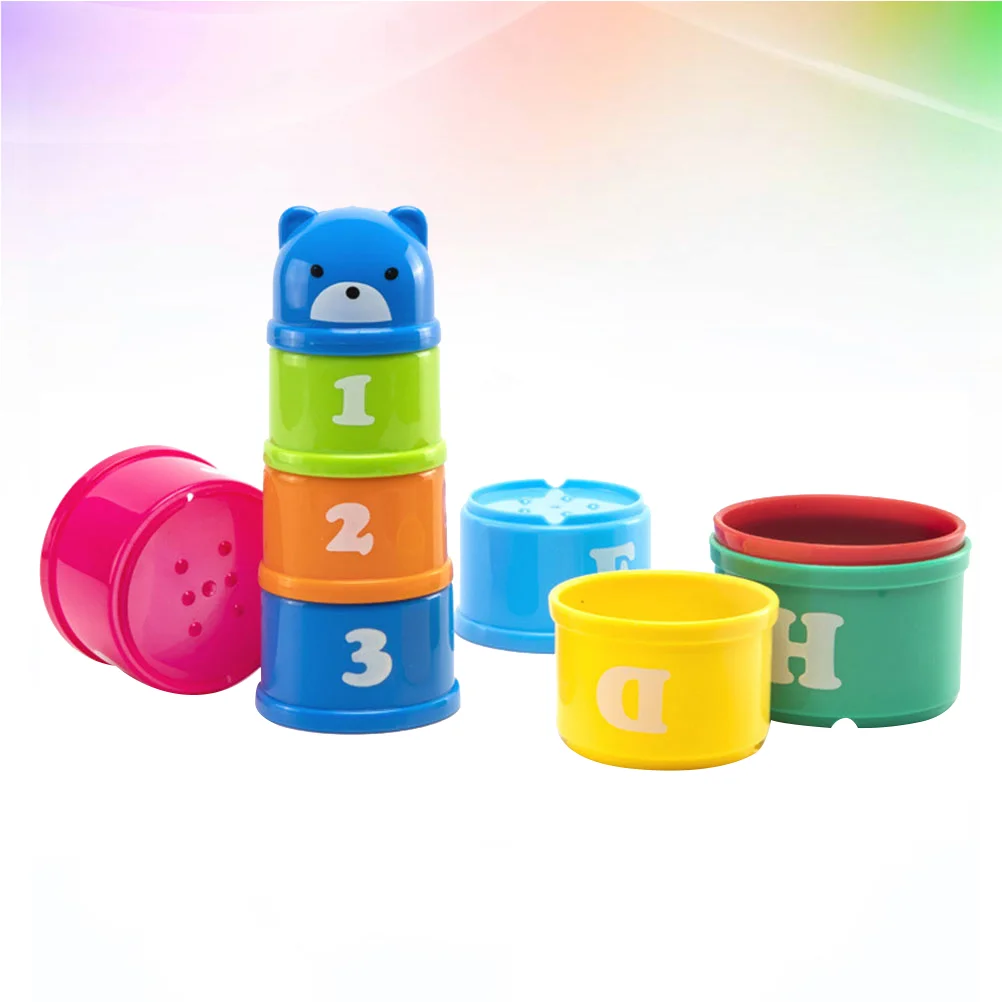 Tazas apilables para niños, juguetes para niños, apilamiento de sabor, educativo plegable B