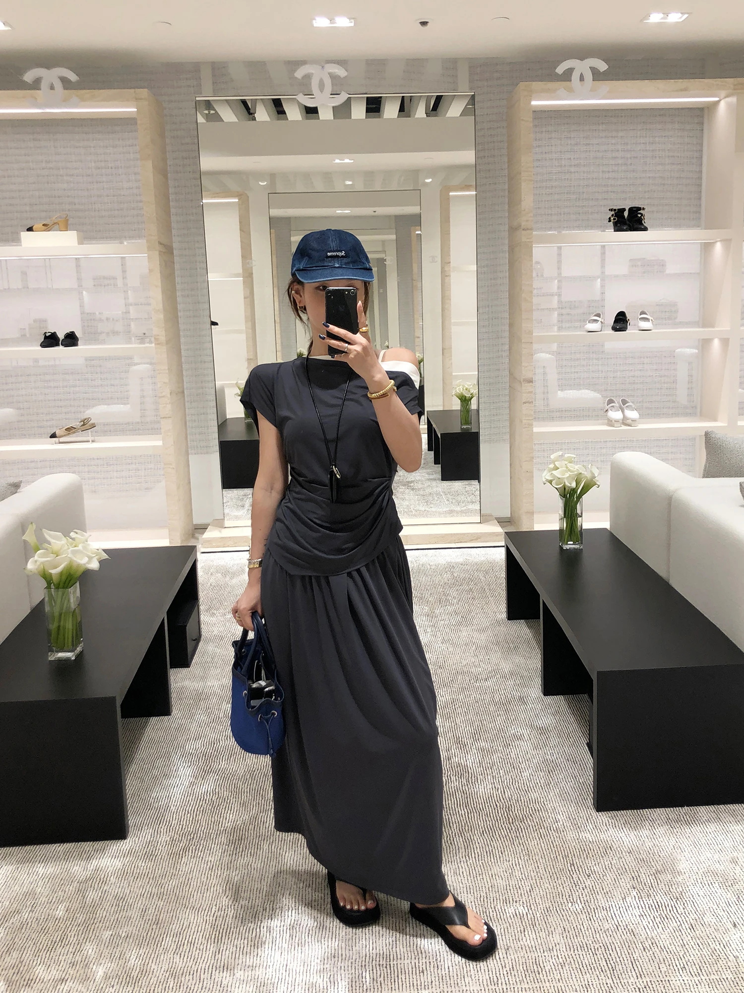 

WXLSTUDIO Cold Sensation mat Oblique oulder T-Moluar Cysa Silhouette f Skirt Set Women's Faion Summer Outfit