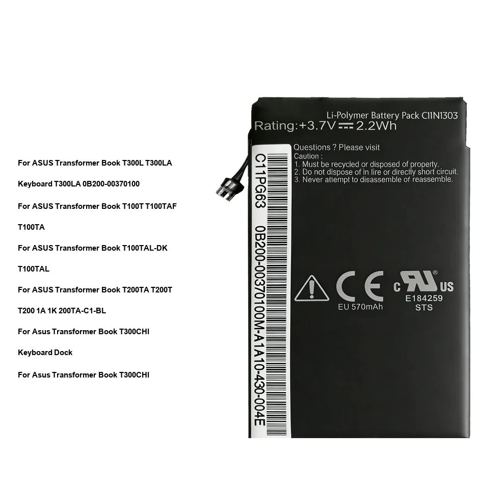 

Аккумулятор для планшета с длительным сроком службы C12N1320 C21N1334 C11P1421 0-7900 мАч для Asus Transformer Book t100t t100tal-DK t200ta t300chi t300l