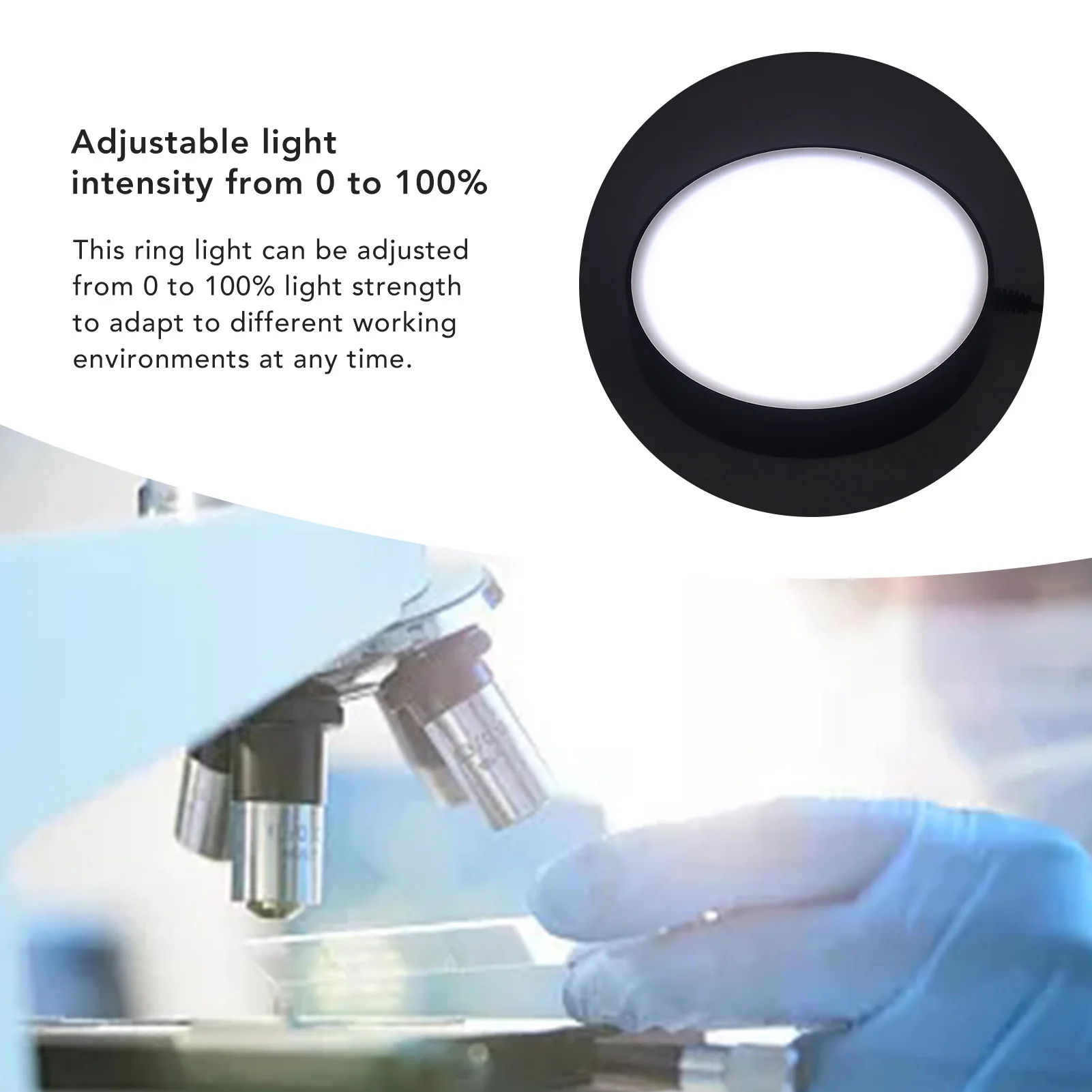 ZK20 LED Ring Light High Brightness Adjustable Microscope LED Lamp for Experiment AC 0‑