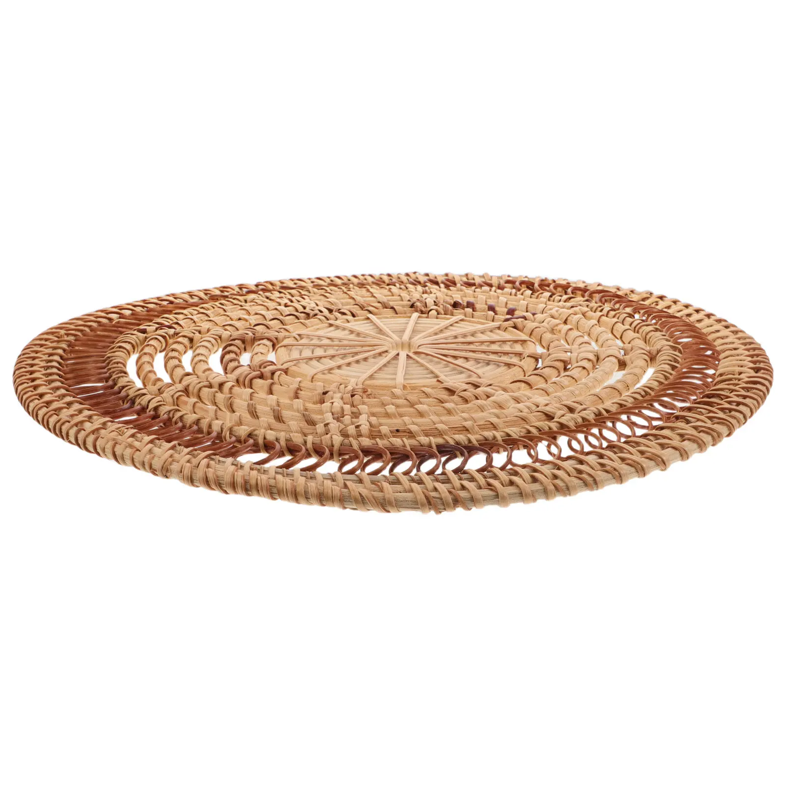 Bohemian Rustic Handmade Round Woven Rattan Wall Art Nursery Bedroom Entryway Decor Farmhouse Woven Wall Basket Decor