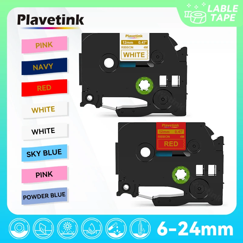 

PLAVETINK 1PCS 231 Satin Ribbon label 12mm Compatible for brother TZe-R231 TZe-RE34 TZE-RE31 TZE-RG34 gift P Touch label Printer