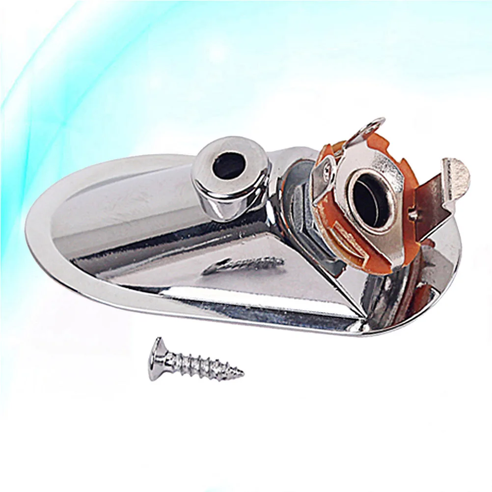 

Silver Boat Style Guitar Jack Socket 14 Inch Standard Output Input for Electric Guitar Bass Professional Durable