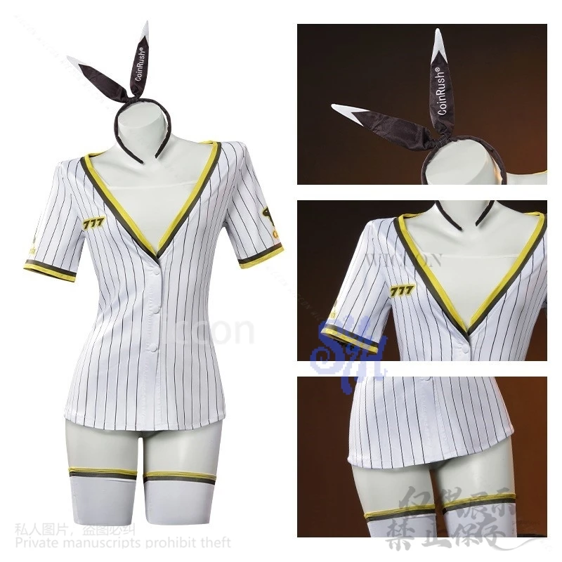 Game GODDESS OF VICTORY: NIKKE Cosplay noir Black Rabbit clothes Sports Suit sexy Baseball uniform mini dress Halloween Carnival