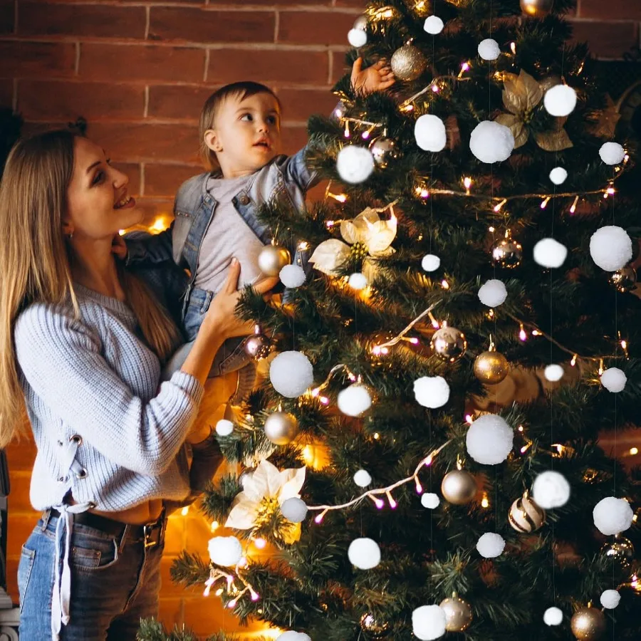 6 مجموعة الشتاء وهمية الثلوج عيد الميلاد حزب شنقا زينة القطن الاصطناعي وهمية كرات الثلج ديكور لعيد الميلاد الشتاء المجمدة T