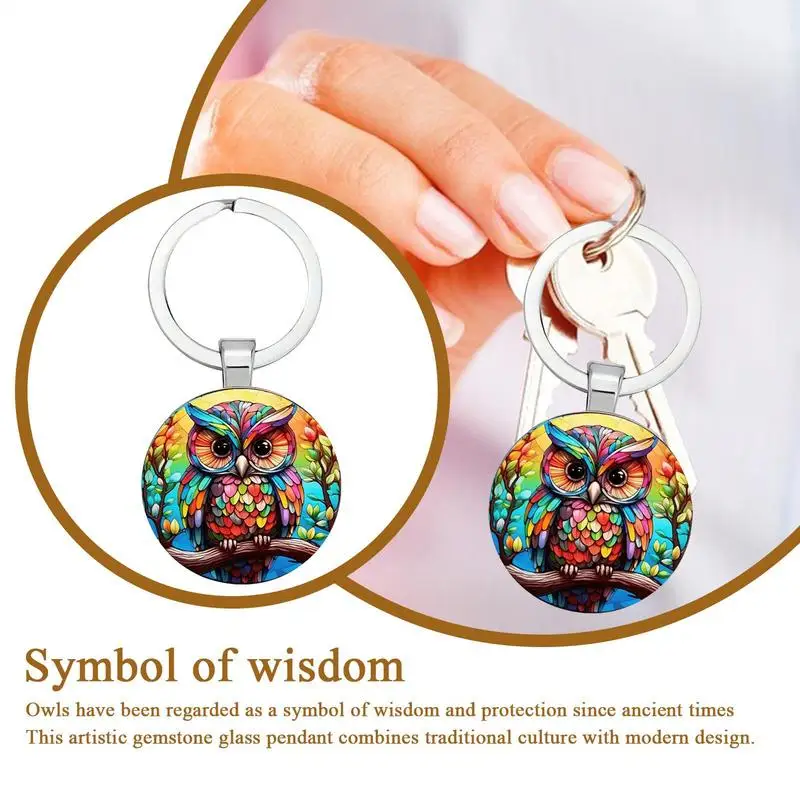 Owl Charm Bling Owl Shape Pendant Keychains Lucky Charm Home Decoration Car Keyring Key Holder For Birthday Kids House Accessory