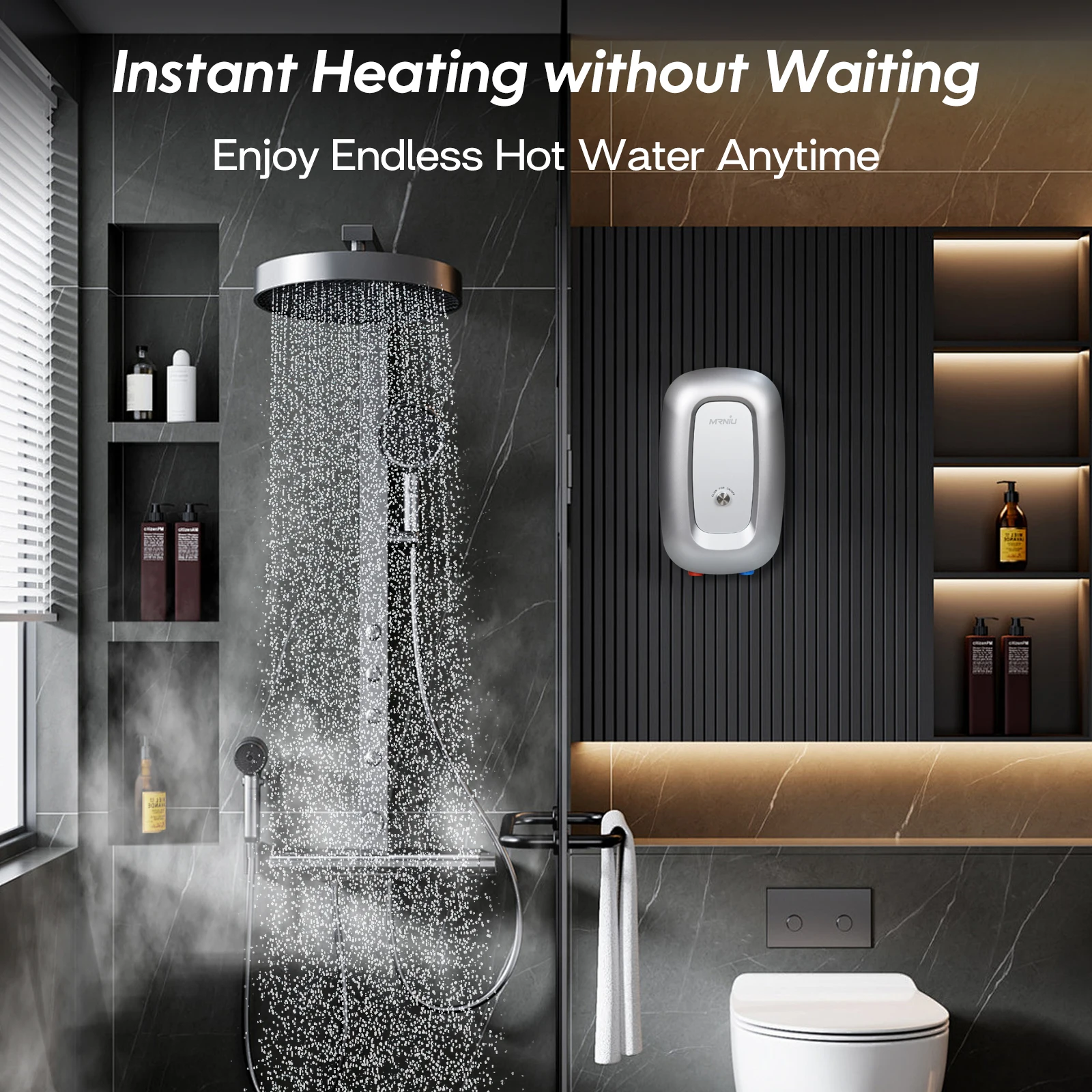 Chauffe-eau électrique instantané sans réservoir douche salle de bain bain chauffe-eau 220V 7000W bouton hôtel ménage appartement famille