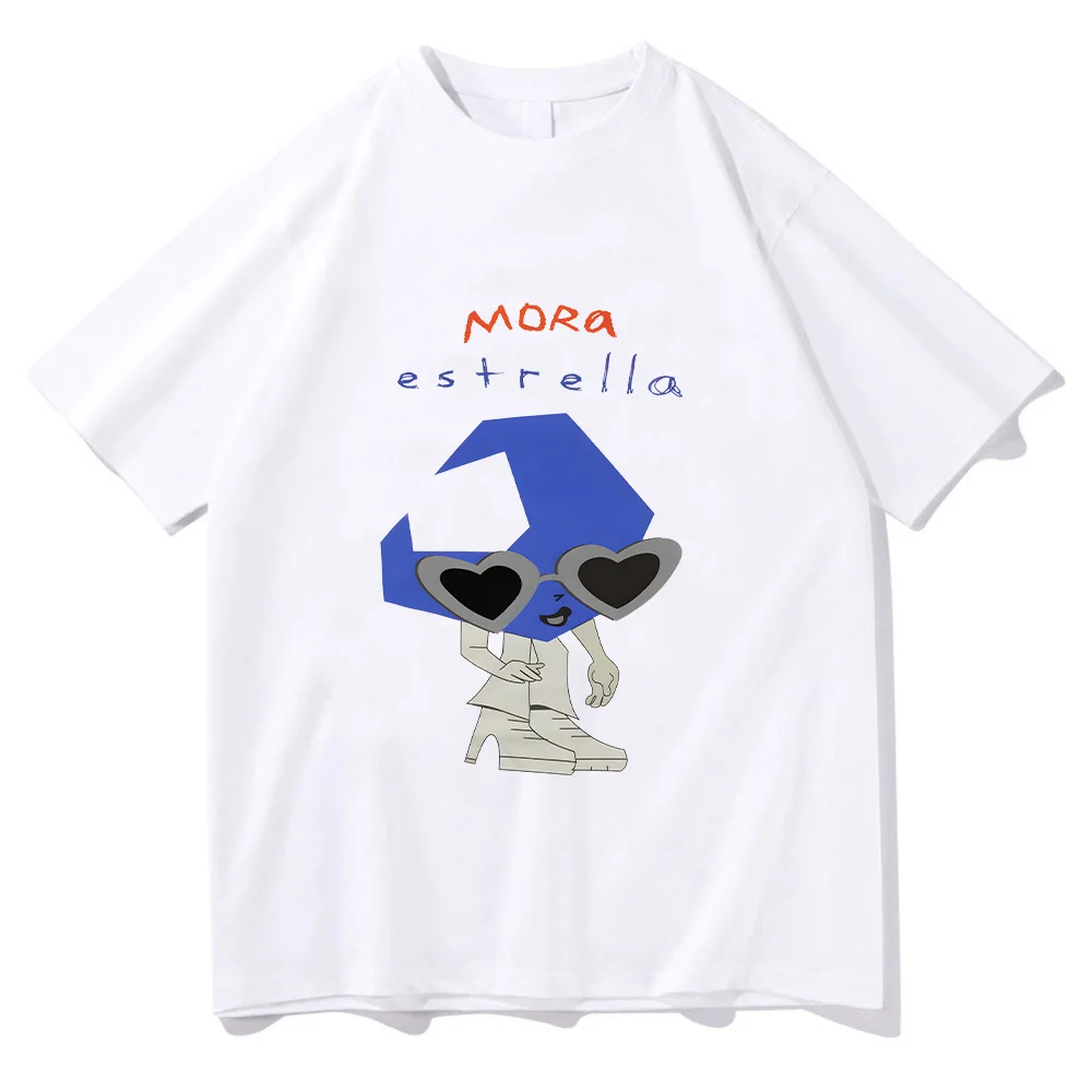 Camiseta con estampado gráfico Mora Media Luna, ropa Mora Merch, camisetas informales unisex de algodón, camisetas cómodas de alta calidad para hombres y mujeres