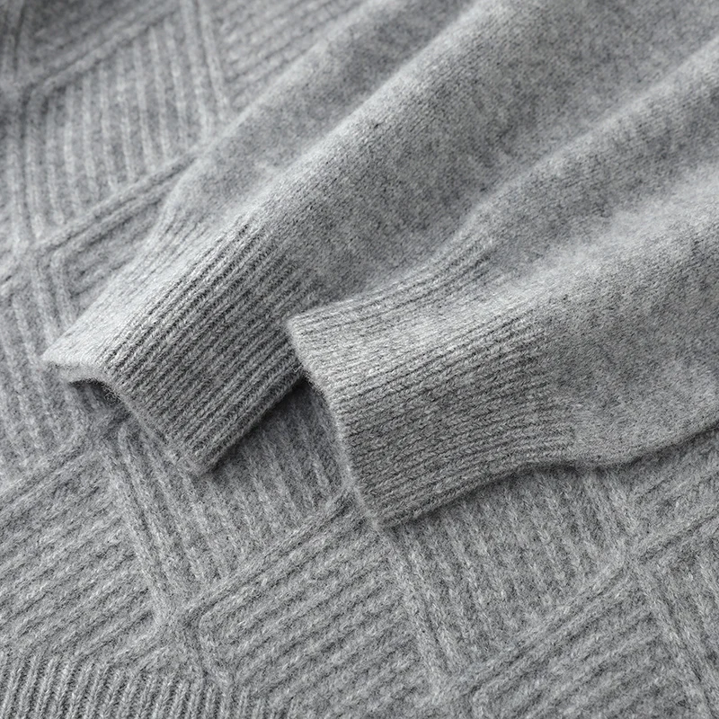 DjzDsm 新しいメンズウールセーター秋冬菱形ニット O ネックプルオーバー長袖服 100% メリノウールニットトップス