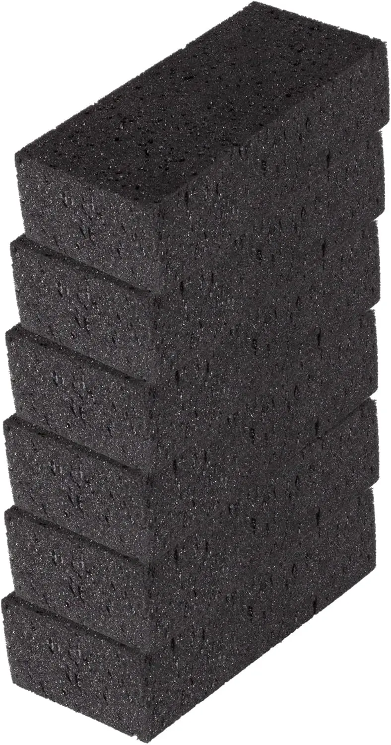 

Big Sponge. Made in Europe. 6 Pack, Black. 8.9x4.3x2.4 Inch Extra Large OdorlCommercial Sponge for All Purpose Cleaning
