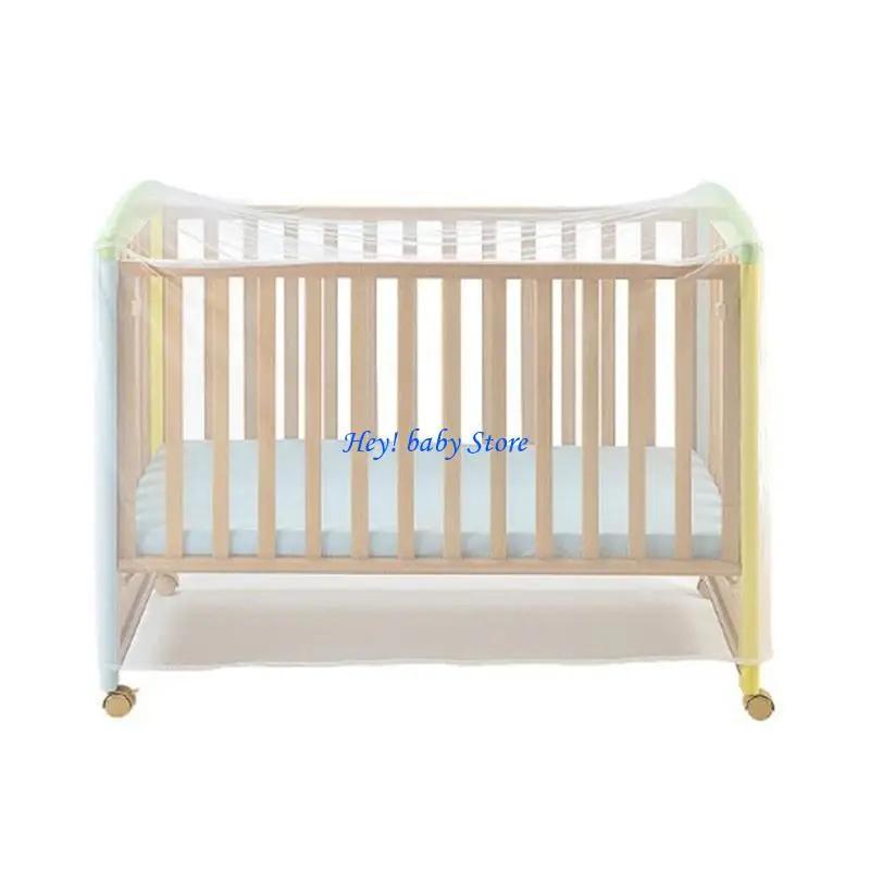 

Q1FE Foldable Crib Mosquitoes Net Baby Cot Cover Summer Bedding Supplies Breathable