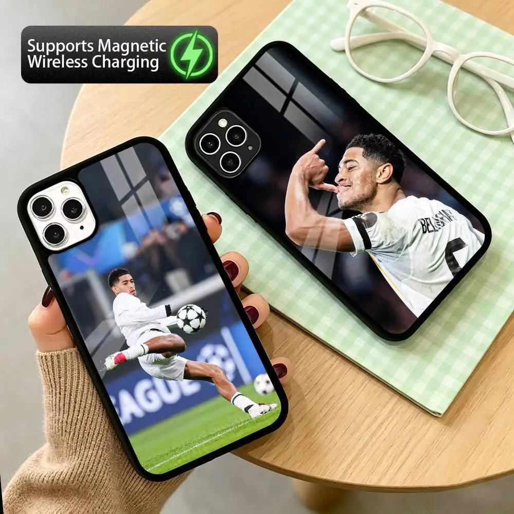 

b-Bellingham Soccer Phone Case For iPhone17,16,15,14,13,12,11 Plus,Pro Compatible with magnetic wireless charging