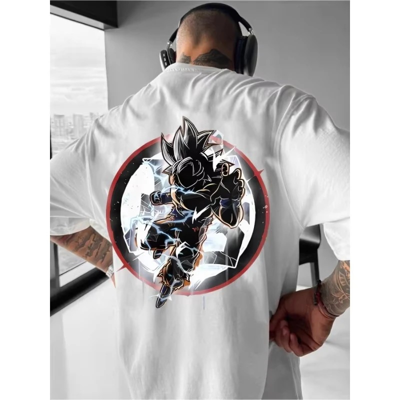 

Dragon Ball Animation Derivatives GOKU Printed Short Sleeve T-Shirt Men's and Women's 2025 Summer New Fashion Casual Cotton Top
