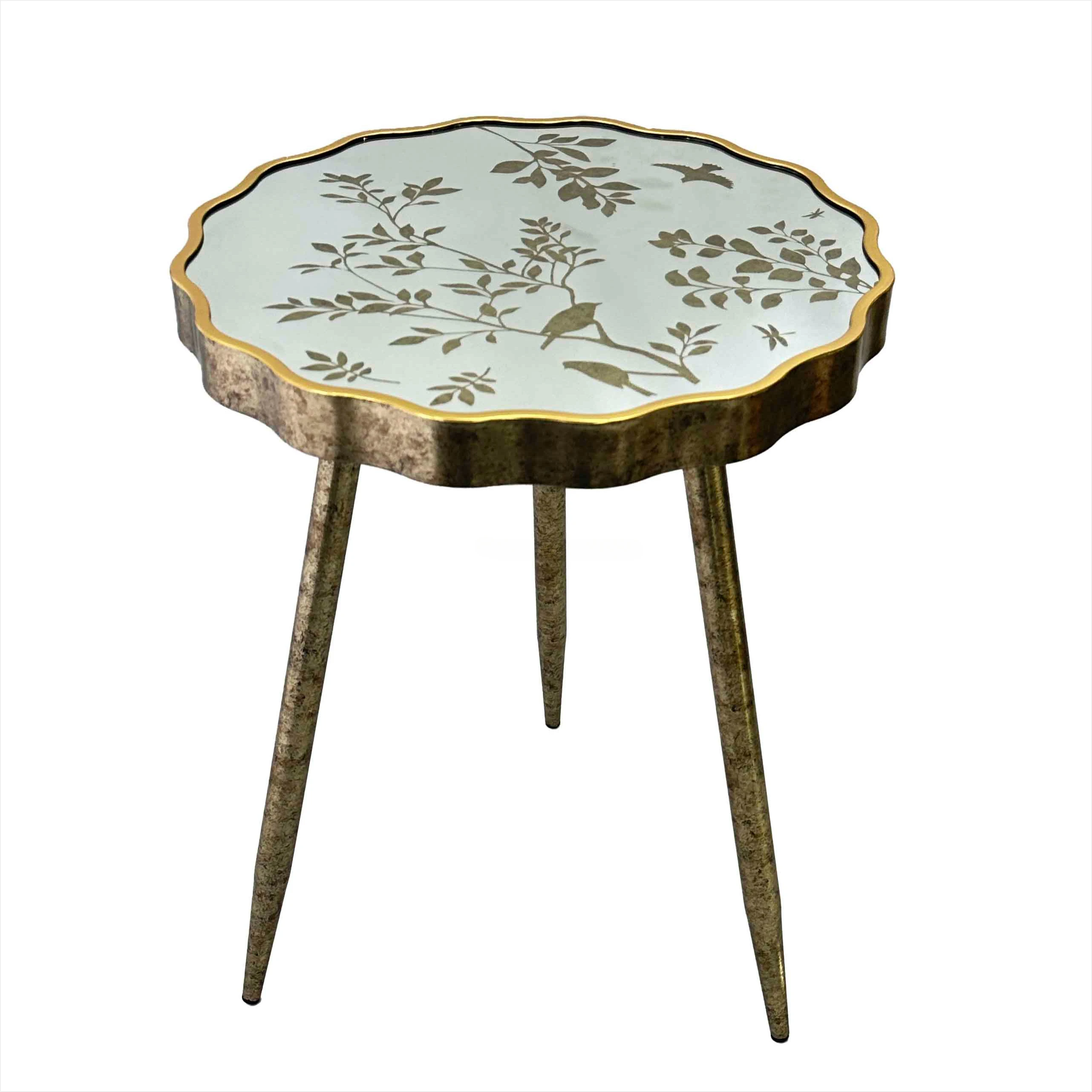 Luxury Gold Side Table with Mirror Top Contemporary Modern Coffee Tables for Home and Bar for Living Room Furniture