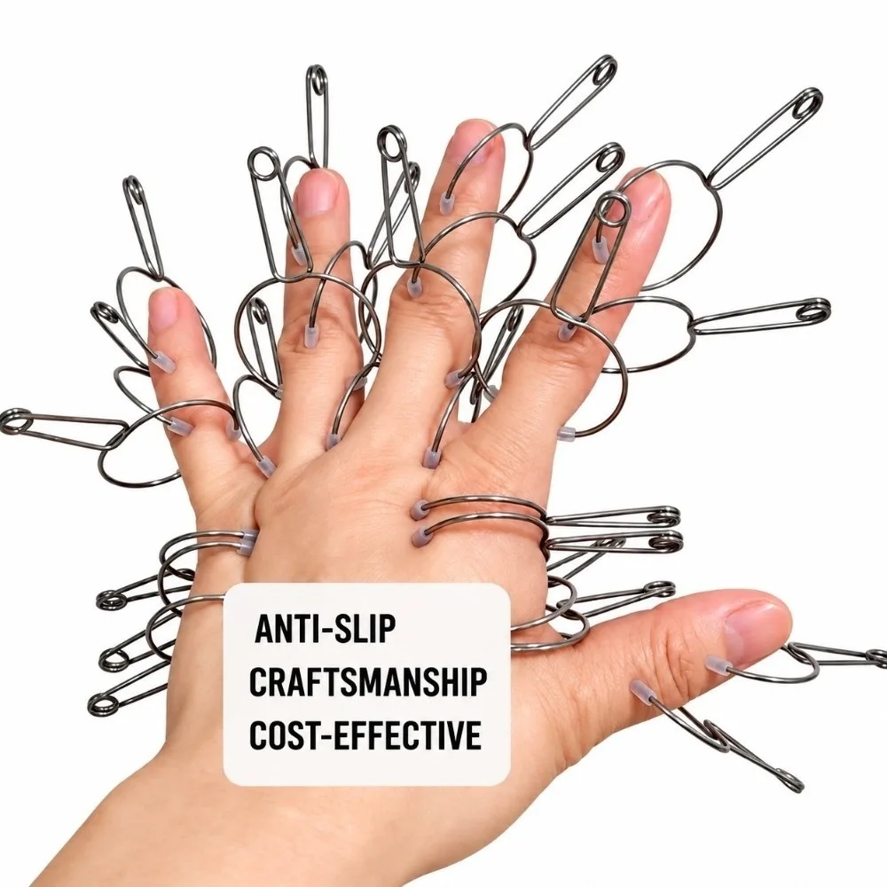 10Pcs Metal Ear Acupressure Clips Silicone Tip Loop On Design Ear Spring Clips Silver Tone Reusable