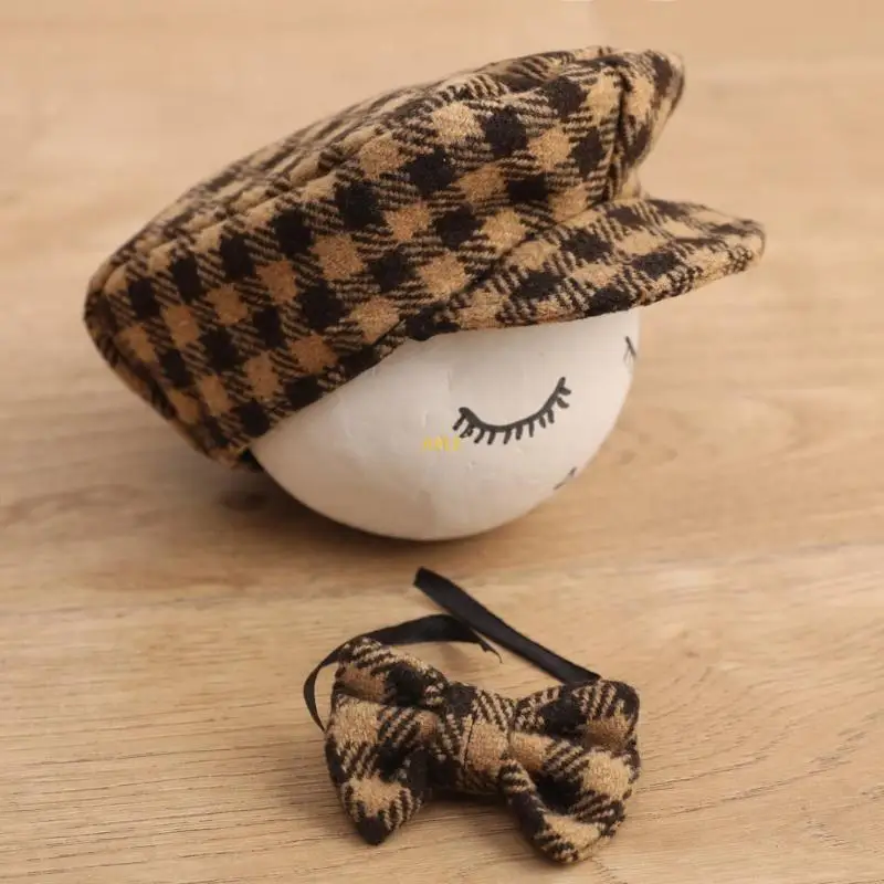 Baby Photography Props Gentleman Hat with Bow Tie