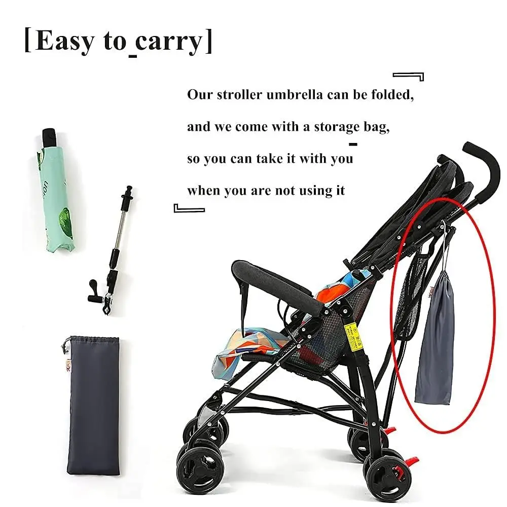 Waterproof Umbrella Universal Parasol with Holder Clip lamp Pure Color Stroller Sun Shade Universal Sun Protection